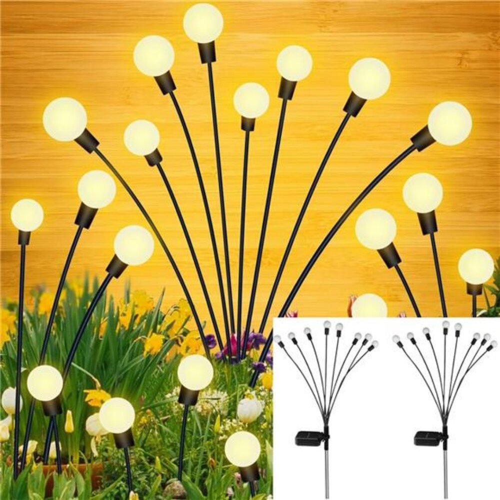 Solar Garden Lights, New Upgraded Solar Swaying Light, Sway by Wind, Solar